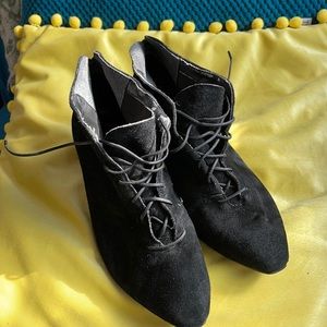 Black suede booties-worn 2x